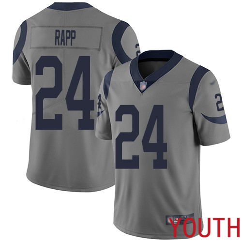 Los Angeles Rams Limited Gray Youth Taylor Rapp Jersey NFL Football #24 Inverted Legend
